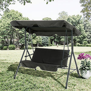 Fauteuil balançoire de patio moderne Sunte pour 2/3 personnes, balançoire extérieure avec auvent, balançoire de véranda avec coussin épais amovible et auvent convertible - Product Image 4