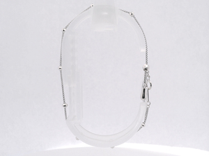 Understated Gloss White Pt950 Mini Wristlet Smooth Single Links Daily Unisex Delicate <b>Stack</b> Platinum Wrist Trinket Gift - Product Image 3