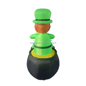 Modèle gonflable éclairer St Patricks Day assis lutin avec LED intégrées pelouse extérieure cour fête jardin décoration - Product Image 4