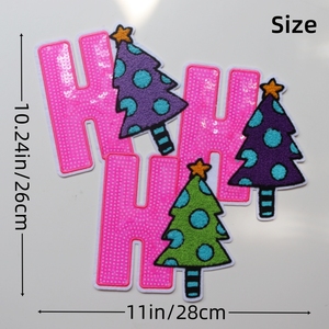 Promoção: <span class=keywords><strong>Patches</strong></span> de Roupa Bordados Grandes com <span class=keywords><strong>Glitter</strong></span> e Lantejoulas Chenille, Ecológicos, Termocolantes, para o Natal – Envio em 24 Horas (Pronta Entrega) - Product Image 2