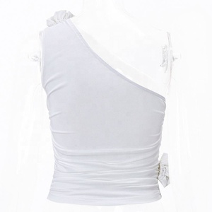 Abbigliamento Femminile, T-Shirt Estiva Floreale Sexy con Schiena Scoperta, Top Corto Senza Maniche per Donne - Product Image 3