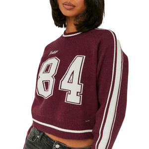 Sweat-shirt court pour femme en coton mélangé confortable pour un style Streetwear décontracté et des tenues quotidiennes avec un tissu doux et un design à la mode - Product Image 4