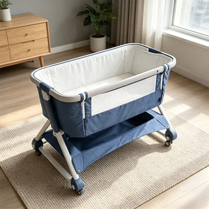 <span class=keywords><strong>Culla</strong></span> per neonati in metallo con ruote, regolabile in altezza, multifunzionale, pronta per la spedizione - Product Image 1