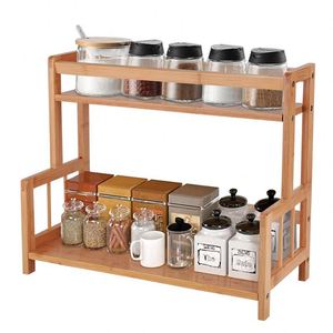 Eco Friendly Products 2023 Bamboo Spice Rack Organizer <b>Kitchen</b> Organizer for Bottles Jars Space Saving - Product Image 1