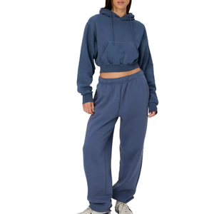 Ensemble décontracté pour femme, pantalon large à taille haute et coupe courte, tenue tendance avec personnalisation OEM ODM - Product Image 2
