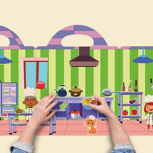 2026 Portable Sticker Book for Children Aged 2-5 <b>Repeatedly</b> Stick Kitchen Scenes Early Education Enlightenment - Product Image 4