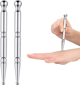 Baguette de massage à points de thérapie en acier inoxydable - Stimulateur des points <span class=keywords><strong>d</strong></span>'acupuncture pour le visage et le corps entier pour soulager la douleur et stimuler la circulation - Product Image 1