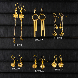 18K chapado en oro pendientes de cobre al por mayor Simple nuevo modelo de joyería de oro 24K chapado en oro para las mujeres - Product Image 4