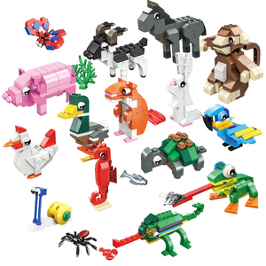 WOMA玩具2022儿童Diy便宜个性化马小兔猪动物画塑料积木套装儿童节礼物 - Product Image 5