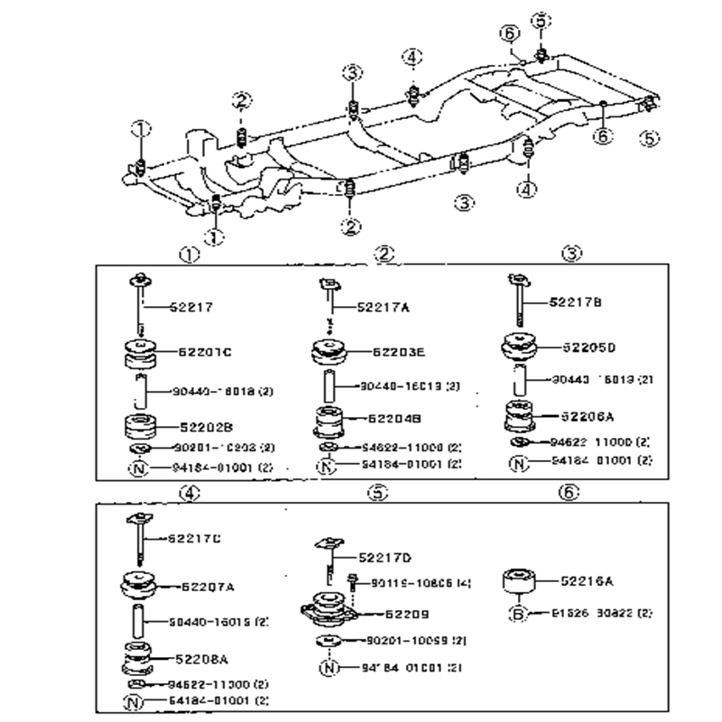 Toyota Land Cruiser Prado Rubber Cushion Sub-Assy OEM 1996-1999