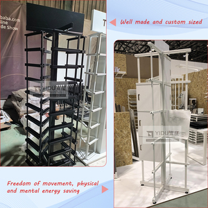 Компактный гранитный напольный стенд с плиточной витриной и каменной угловой полкой, каменной витриной - Product Image 2