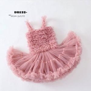 Robe à bretelles en dentelle et tulle pour bébés filles, robe sans manches de qualité supérieure, robe tutu d'été pour filles - Product Image 2
