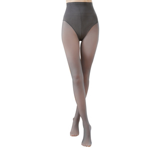 Pantimedias informales de cintura alta para mujer, <span class=keywords><strong>mallas</strong></span> térmicas de invierno de lana gruesa de 240g, talla única, translúcido falso, transpirable, cómodo - Product Image 2