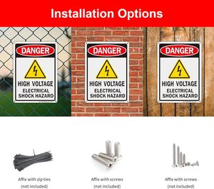 Panneau de sécurité d'avertissement de danger, à utiliser pour la haute tension, l'électricité, les lieux de construction, alerter les gens du danger - Product Image 4