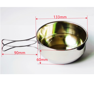 ถ้วยอลูมิเนียมสีดำแบบพกพา หม้อทอดขนาดเล็กสำหรับใช้งานกลางแจ้งพร้อมที่จับพับได้ บรรจุในถุงตาข่ายอเนกประสงค์ - Product Image 6