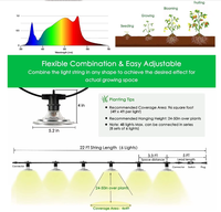 Lampes LED de culture pour plantes, spectre complet, pour ferme intérieure, hydroponie, base E26/E27, longueur réglable, étanches pour extérieur