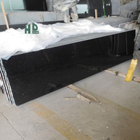Granit Noir Naturel Poli « Black Galaxy » Demi-Dalles de Pierre de Granit Noir pour Plans de Travail