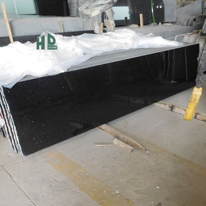 หินแกรนิตสีดำธรรมชาติ หินแกรนิตแบล็คกาแล็กซี่ขัดเงา แผ่นครึ่งแผ่น หินแกรนิตสีดำสำหรับทำเคาน์เตอร์ - Product Image 2