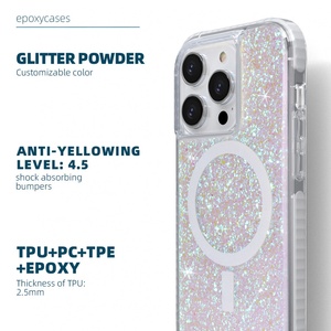 Coque de téléphone portable magnétique en TPU avec paillettes scintillantes de luxe pour iPhone 15 Promax, design pour coques et accessoires iPhone - Product Image 3