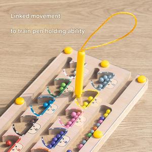 Labyrinthe de perles en <span class=keywords><strong>bois</strong></span> unisexe pour enfants, éveil numérique, classification des couleurs, développement cognitif - Product Image 5
