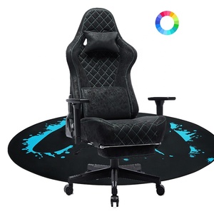 Colombia mejor negro Faux Suede 3D masaje hogar Oficina escritorio sillas carreras reclinable Gaming <span class=keywords><strong>Silla</strong></span> Para <span class=keywords><strong>Gamer</strong></span> Con Reposapies - Product Image 1