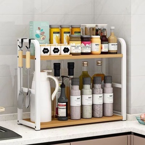 Étagère <span class=keywords><strong>de</strong></span> rangement en métal pour épices <span class=keywords><strong>de</strong></span> cuisine, multifonctionnelle, multi-niveaux, sans perçage, non pliable, portable, pour huile, sel, sauce, <span class=keywords><strong>vinaigre</strong></span> - Product Image 2
