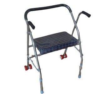Zeying Aluminum Alloy <b>Walker</b> With Seat Foldable Walking Aid For Elderly Rehabilitation Mobility Support - Product Image 2