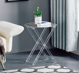 Juego de Mesa de Té de Estilo Nuevo 2023 para Hotel en Arabia Saudita, Mesa de Bandeja Plegable de Acrílico Transparente Moderno, Impresión Personalizada, para Comedor y Sala de Estar - Product Image 5