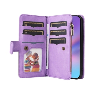 <span class=keywords><strong>เคส</strong></span>โทรศัพท์แบบกระเป๋าสตางค์มีช่องใส่บัตร9ช่องสำหรับ iPhone 15/16E/17 Pro <span class=keywords><strong>เคส</strong></span>แบบพับมีซิปสำหรับ Redmi A5 - Product Image 2