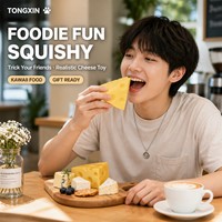 TONGXIN Jouet anti-stress réaliste en forme de fromage suisse triangulaire en TPR non toxique, à rebond lent, pour les gourmings, personnalisable OEM