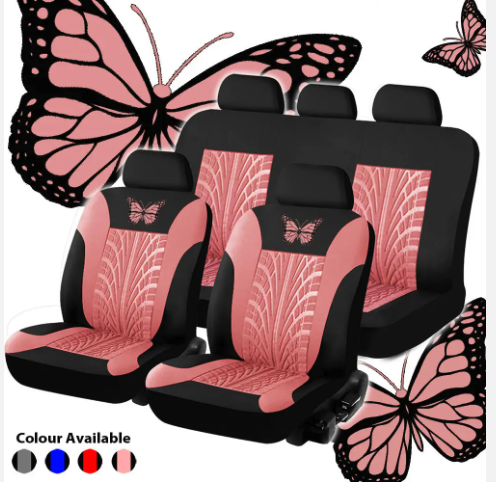 Universal Purple and Pink Butterfly Embroidery Suitable for Female Airbag Seat Cover Car Seat Covers