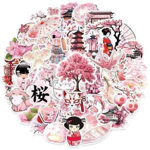 50 autocollants décoratifs en fleurs de <span class=keywords><strong>cerisier</strong></span> <span class=keywords><strong>japonais</strong></span> roses pour la décoration de téléphone, autocollants Sakura mignons - Product Image 2