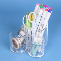 Support de rangement transparent en acrylique PS WEISHENG pour crayons, marqueurs, pinceaux de maquillage et stylos – Idéal pour le bureau et l'école – Prix usine