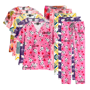 2025 más vendidos TS mujeres Hospital salón de belleza Dental Spa enfermera uniforme Scrubs trajes médicos dibujos animados impreso Scrub Sets - Product Image 1