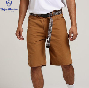 <span class=keywords><strong>Jean</strong></span> chaud d'été pour homme avec ceinture, <span class=keywords><strong>Short</strong></span> <span class=keywords><strong>en</strong></span> Denim marron rincé <span class=keywords><strong>court</strong></span> coupe ample - Product Image 1