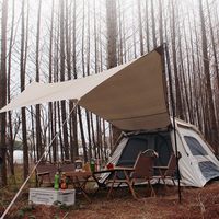 Carpa de Lujo para Glamping, Grande, con Toldo Impermeable, para 3 o 4 Personas, de Apertura Rápida, Color Beige, para Campamento, Aire Libre, Familiar, Picnic y Senderismo