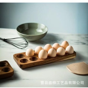 Sheng Hua Egg Storage Tray Wooden Divided Freshness Preservation Home <b>Kitchen</b> Refrigerator Use - Product Image 4