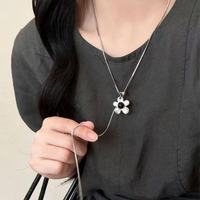 Collier vintage en alliage avec pendentif fleur en Y, ajustable, incrusté de pierres colorées, longue chaîne coulissante pour pull, bijoux ethniques pour femmes
