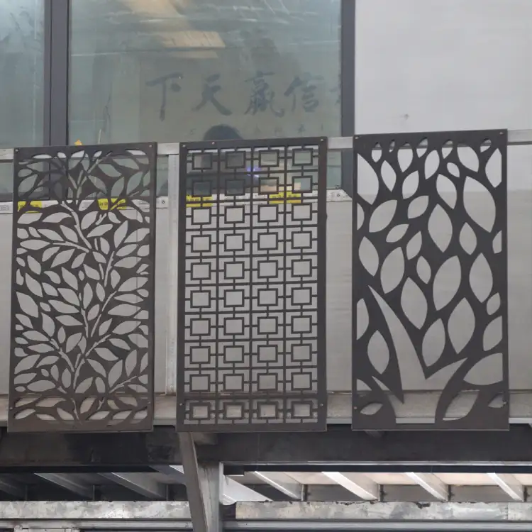 Pantalla de privacidad de metal cortada con láser, pantallas de jardín decorativas de metal, pantalla de privacidad de metal para exteriores