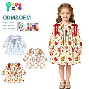 Puresun <span class=keywords><strong>Abbigliamento</strong></span> per Bambini con Stampa Halloween Personalizzata, Vestiti a Maniche Lunghe per Bambini, Abiti Smock per Ragazze - Product Image 2
