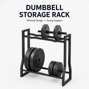 Support de Rangement pour Haltères et Plaques de <span class=keywords><strong>Poids</strong></span> CooSport Fitness, Étagère à 2 Niveaux pour Haltères, Support de Sol pour <span class=keywords><strong>Poids</strong></span> - Product Image 1
