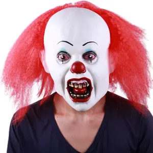Rothaarige Clown masken gruselige Latex Voll gesichts perücke Kostüm Party Seele bläst Halloween Horror Erwachsenen Tanz Performance Requisiten