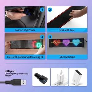 5V Flexible RGB patrón Graffiti desplazamiento texto animación pantalla Aplicación USB <span class=keywords><strong>LED</strong></span> matriz Pixel Panel para tienda de coches - Product Image 6
