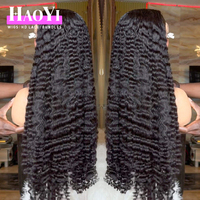 Perruque frontale en dentelle 13x6 sans colle, cheveux humains vierges, bouclés style 'Water Wave' birmans naturels, 'Pixie Curl' indiens, cheveux vietnamiens