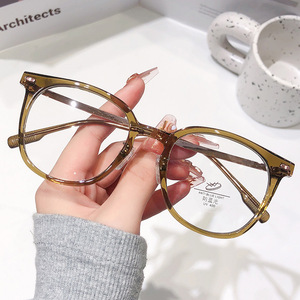 Anti Blue Light Semi Titanium Eyeglass <b>Frames</b> Square Unisex <b>Large</b> <b>Frame</b> Myopia Glasses Eye Protection UV 400 - Product Image 1