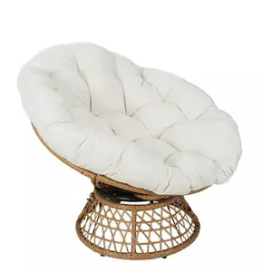 Garden Furniture Leisure Cane Lazy Person Radar Chair Living Room Natural Rattan Wicker Papasan Chair With Cushion