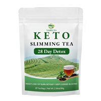 Thé Détox Minceur aux Herbes et Fleurs pour Adultes, Cure de 28 Jours, Thé Keto pour la Perte de Poids, en Boîte