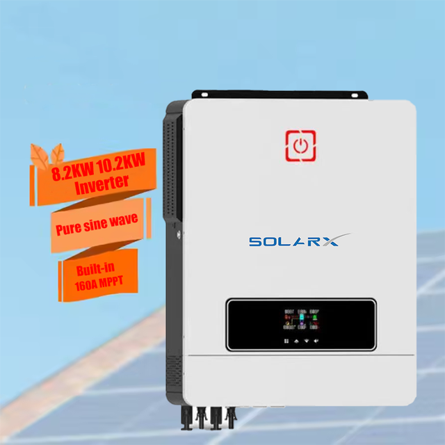HOT High Capacity On/off Grid Tie Home Solar Power Inverter Touch LCD RGB Light 7KW/8KW/10KW 48V Hybrid Inverter 8.2KW 10.2KW
