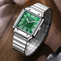 Jam Tangan Pria Bisnis Mewah Model Kotak Angka Romawi Tali Baja Tahan Karat MOQ Kecil 100pcs Logo Kustom Jam Quartz