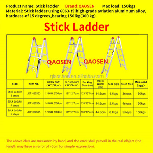 <span class=keywords><strong>Escalera</strong></span> Telescópica Plegable de Aluminio Compacta de 3/4/5 Peldaños, con Marco Portátil, Certificación CE, Pedal Antideslizante, Altura Ajustable, para Exteriores - Product Image 5